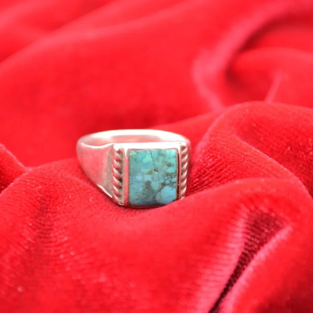 Vintage Sterling Silver Turquoise Ring Size 6 – Southwest‎ Boho Style